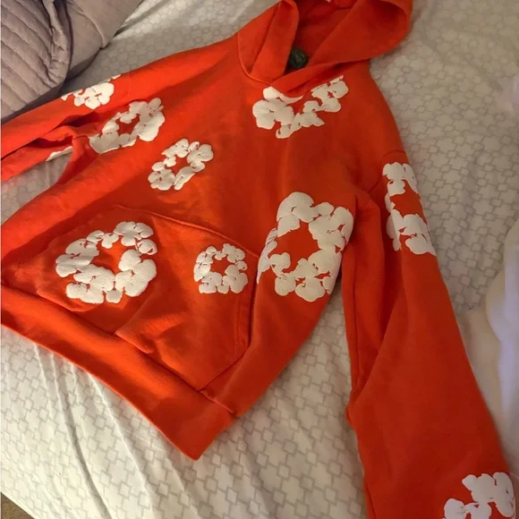Orange Floral Hoodie